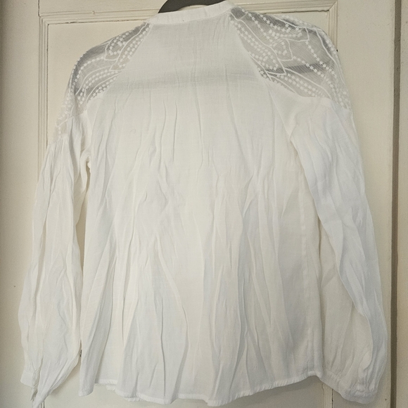 PEPE JEANS White Button Up Mesh Details Cottagecore Boho XS - Picture 3 of 11